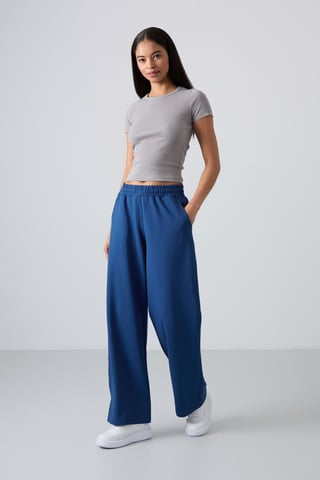 Wide-Leg Pull-On Sweatpants