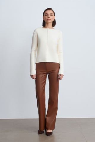 Women's Faux Leather Flare Pants