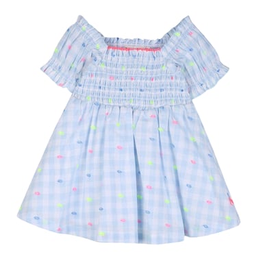 Billieblush Girls Gingham Skater Dress (Blue/White)