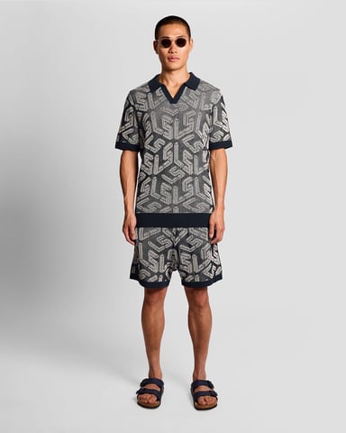Emblem Mönstrade Stickade Shortsen