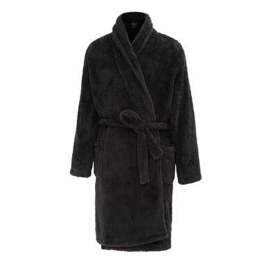 Howick Mens Plush Fleece Long-Sleeved Robe (Black)
