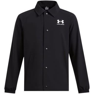 Under Armour Boys Woven Snap-Front Coach Jacket (Black/White)