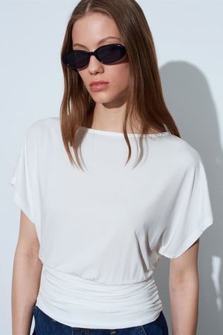 Women's Modal Blend Cut-out Crew Neck Blouse