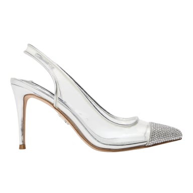 Steve Madden Womens/Ladies Leena Metallic Sling Back Pumps (Silver)