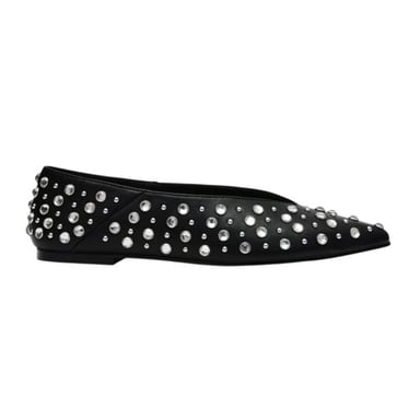 Steve Madden Womens/Ladies Venecia Novelty Leather Almond Toe Flat Pumps (Black)
