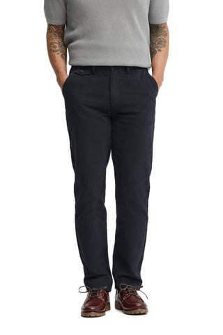 Marineblauwe chino met regular fit en Polo Club-logo