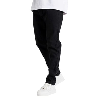 SikSilk Mens St Jean Denim Floral Embroidery Regular Jeans (Black)