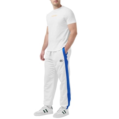 Lacoste Mens Side Stripe Straight Tracksuit Bottoms (White)