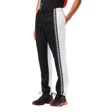 Lacoste Mens Colour Block Slim Tracksuit Bottoms (Black/White)