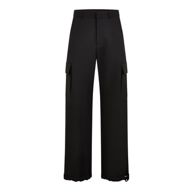 Off White Unisex Adult Wide Leg Cargo Trousers (Black)