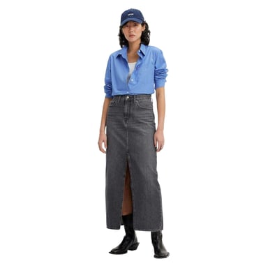 Levis Womens/Ladies Denim High Waist Maxi Skirt (Black)