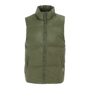 Firetrap Mens PU Padded Gilet (Army Green)