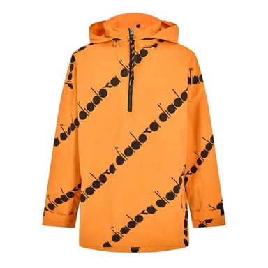 Diadora Mens All Over Logo Anorak (Orange/Black)