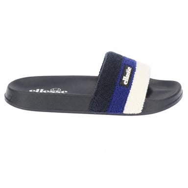 Ellesse Mens Triple Stripe Terrycloth Open Toe Slides (Navy/Blue)