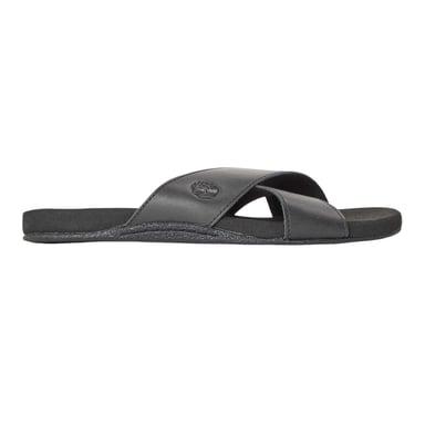Timberland Mens Seaton Bay Cross Strap Leather Slides (Jet Black)