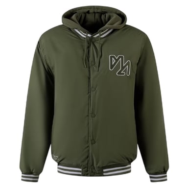 Minoti Mens Detachable Hood Baseball Bomber Jacket (Khaki)