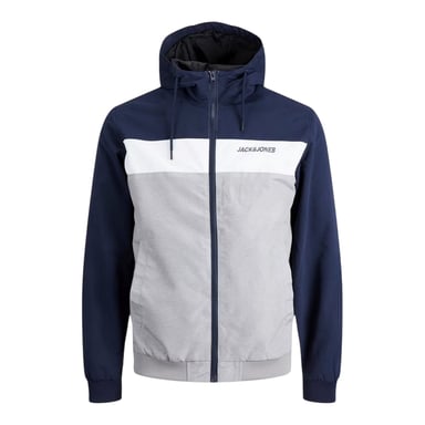 Jack And Jones Mens Colour Block Hooded Bomber Jacket (Navy Blazer)