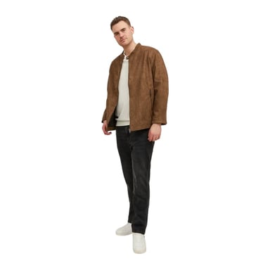 Jack And Jones Mens Plain Zip Pocket Jacket (Cognac)
