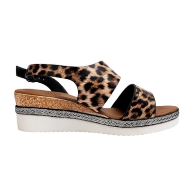 Firetrap Womens/Ladies Ella Backstrap Wedge Sandals (Leopard)