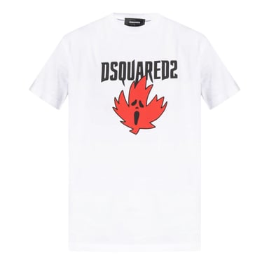 DSquared2 Mens Ghost Maple Leaf Cool Fit T-Shirt (White)