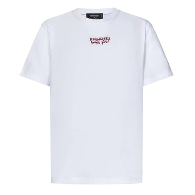 DSquared2 Mens Loves You Logo T-Shirt (White)