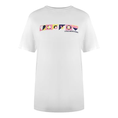 Love Moschino Womens/Ladies Logo Colour Block T-Shirt (White)