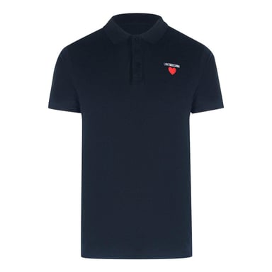 Love Moschino Mens Cotton Short-Sleeved Polo Shirt (Navy Blue)