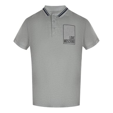 Love Moschino Mens Box Logo Cotton Polo Shirt (Grey)