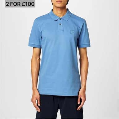 Boss Mens Passenger Box Logo Polo Shirt (Sky Blue)