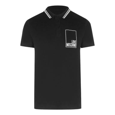Love Moschino Mens Box Logo Cotton Polo Shirt (Black)