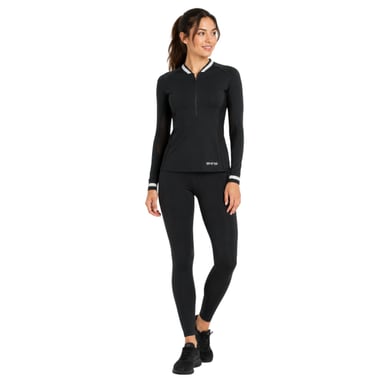 Skins Womens/Ladies Quarter Zip Base Layer Top (Black)