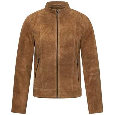 Elle Womens/Ladies Moto Suede Jacket (Tan)