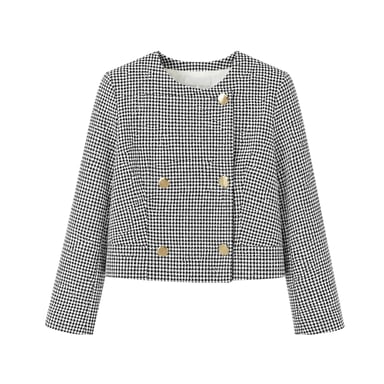 AX Paris Womens/Ladies Houndstooth Double-Breasted Tailored Jacket (Black/White)