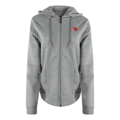 Love Moschino Womens/Ladies Heart Cotton Full Zip Hoodie (Grey/Red)