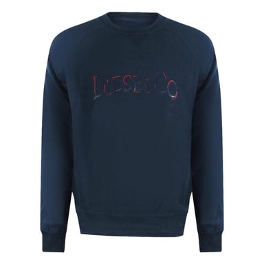 Diesel Mens Total Eclipse Distressed Logo Raglan Sweatshirt (Blue)
