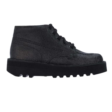 Kickers Womens/Ladies Hi Stack Glitter Leather Boots (Black)
