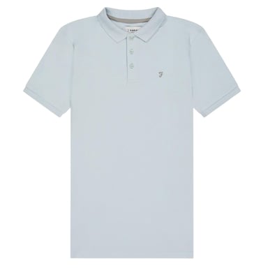 Farah Boys Bugsworth Embroidered Short-Sleeved Polo Shirt (Fresh Water Blue)