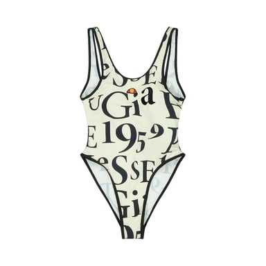 Ellesse Womens/Ladies Nives Lettering One Piece Swimsuit (Off White)