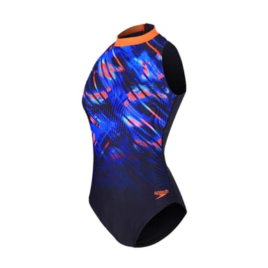 Speedo Womens/Ladies Abstract One Piece Swimsuit (Navy/Pink)