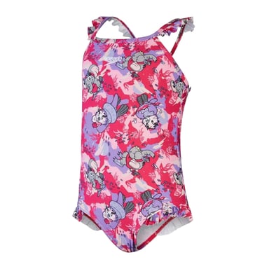 Speedo Girls Animals Frill One Piece Swimsuit (Pink)