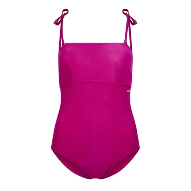 Speedo Womens/Ladies Plain Bandeau One Piece Swimsuit (Pink)