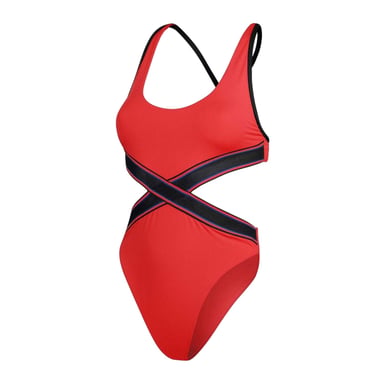 Speedo Womens/Ladies Cut Out One Piece Swimsuit (Red)