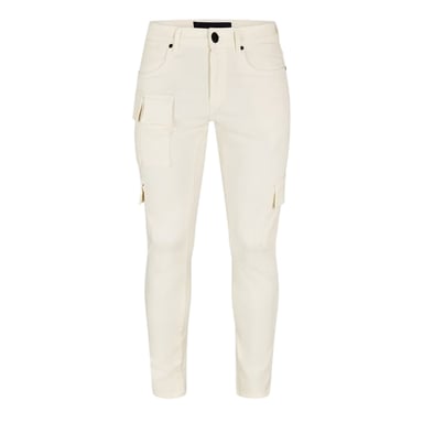 Criminal Damage Mens Utility Denim Slim Jeans (Off White)