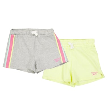 Reebok Girls Jersey Plain Shorts (Pack of 2) (Light Grey Heather)