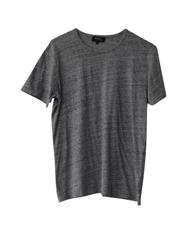 A.P.C. Kortärmad t-shirt med rund hals i grå bomull