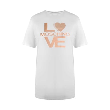 Love Moschino Womens/Ladies Metallic Logo T-Shirt (White)