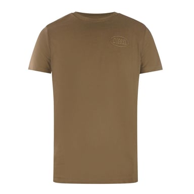 Diesel Mens Monotone Cotton Logo T-Shirt (Brown)