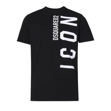 DSquared2 Unisex Adult Large Icon Relaxed Fit T-Shirt (Black/White)