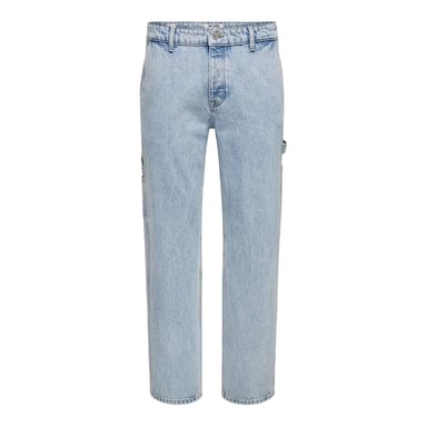 Only Mens Denim Carpenter Relaxed Fit Jeans (Light Denim Blue)