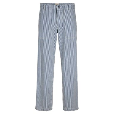 Jack And Jones Mens Striped Loose Fit Jeans (Ecru)